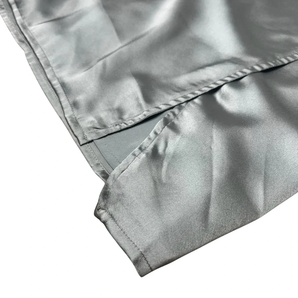 French Connection Silver Silk Pencil Skirt Size 0 - Picture 2 of 4
